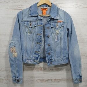 Juniors Medium Zana Di Distressed Jean Jacket